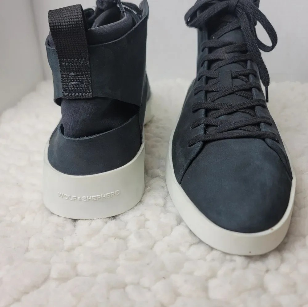 Wolf & Shepherd Cruise High Top Sneakers Mens 11 Navy Nubuck Leather Minilalist